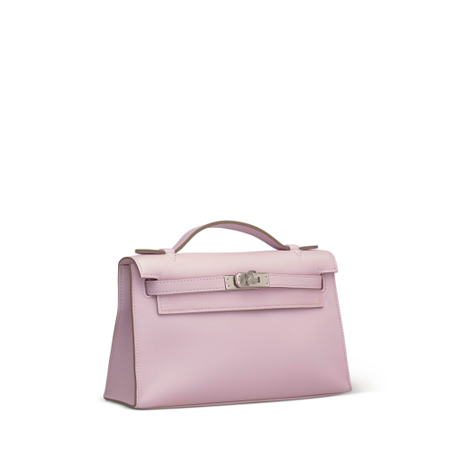 Hermes Mini Kelly I Swift Mauve Pale Silver