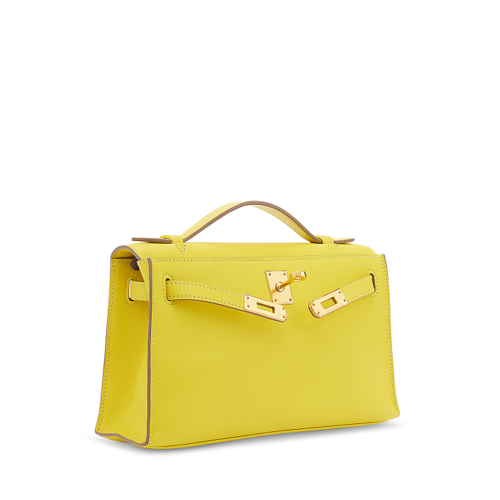 Hermes Mini Kelly I Swift Lime Gold