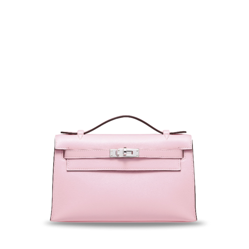 Hermes Mini Kelly I Swift Rose Sakura Silver