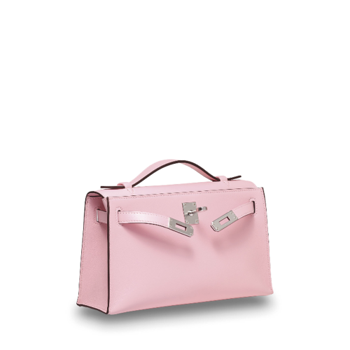 Hermes Mini Kelly I Swift Rose Sakura Silver