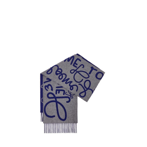 Loewe Logo Reversible Cashmere-Blend Scarf