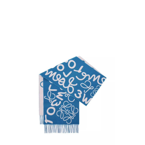 Loewe Logo Reversible Cashmere-Blend Scarf