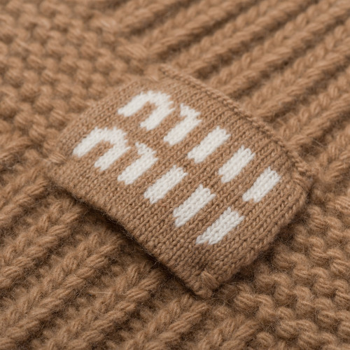 Miu Miu Wool and cashmere beanie Camel Brown