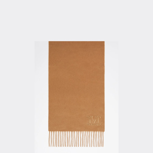 Max Mara Monogram-embroidered cashmere stole - Beige