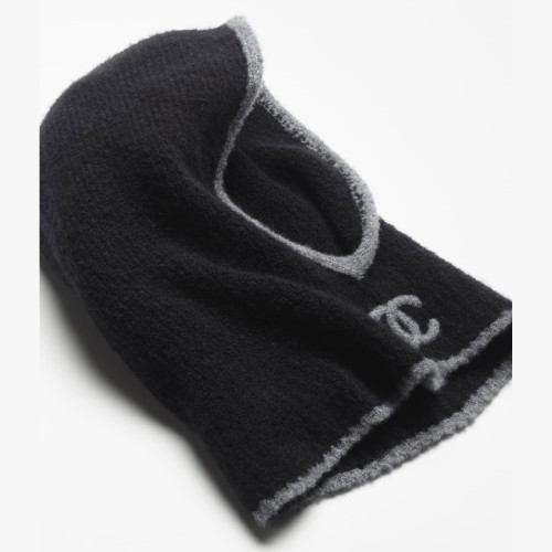CHANEL FALL-WINTER 2025/26 PRE-COLLECTION BALACLAVA Cashmere & Silk Black & Dark Grey