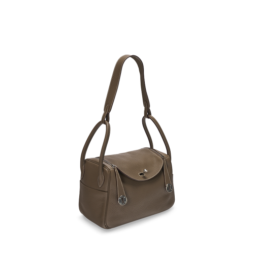 Hermes Lindy 26 Clemence Etoupe Silver