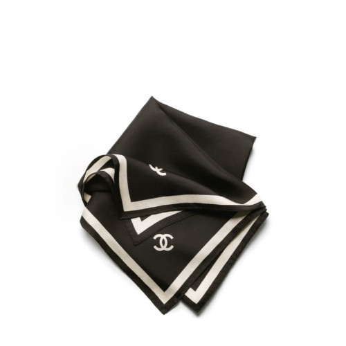 CHANEL Square Scarf Jacquard Silk Twill