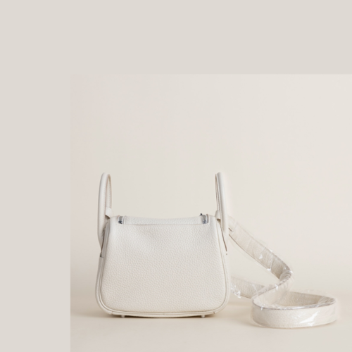 Hermes Lindy Mini Clemence Craie Silver