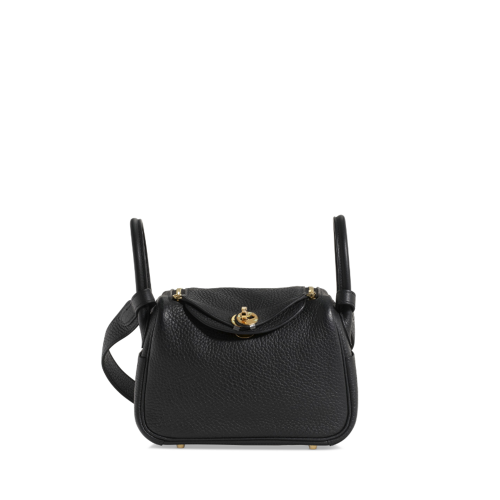 Hermes Lindy Mini Clemence Noir Gold