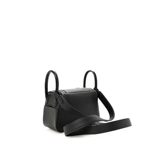 Hermes Mini Touch Lindy Swift Alligator Noir Gold