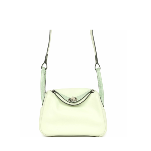 Hermes Mini Touch Lindy Swift Alligator Vert Fizz Silver