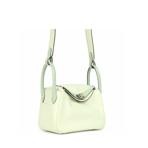 Hermes Mini Touch Lindy Swift Alligator Vert Fizz Silver