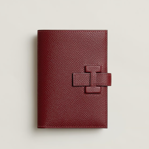 Hermes New H Passant Compact wallet Epsom Rouge H Silver