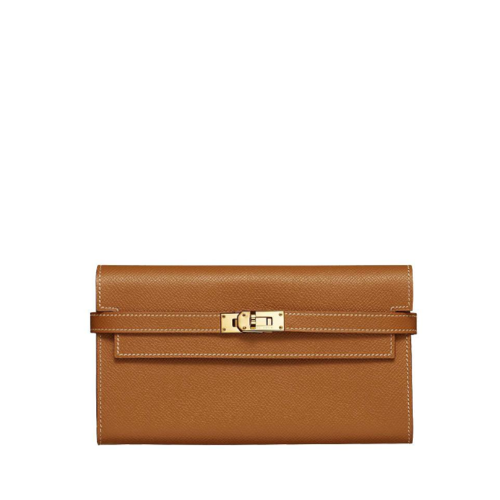Hermes Kelly Classic Wallet Epsom Gold Gold