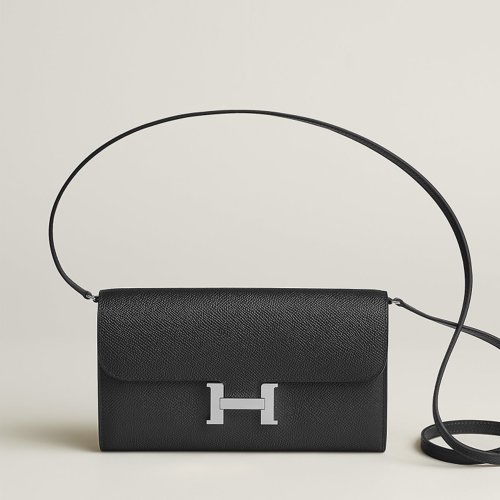 Hermes Constance To Go wallet Epsom Noir Silver