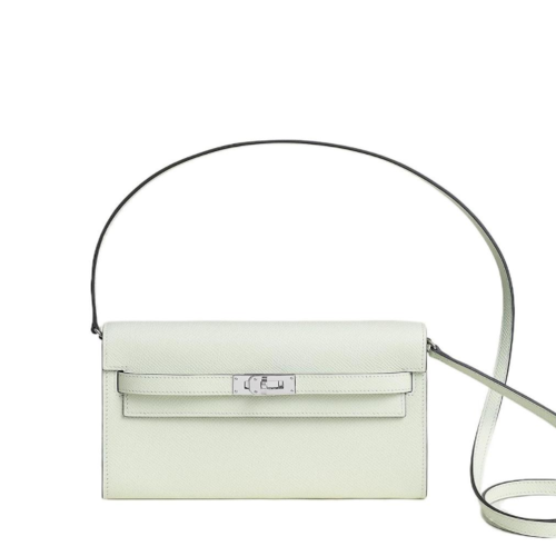 Hermes Kelly To Go Epsom Vert Fizz Silver