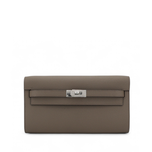 Hermes Kelly To Go Epsom Etain Silver
