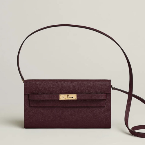 Hermes Kelly To Go Epsom Bordeaux Gold