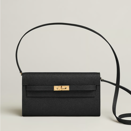Hermes Kelly To Go Epsom Noir Gold