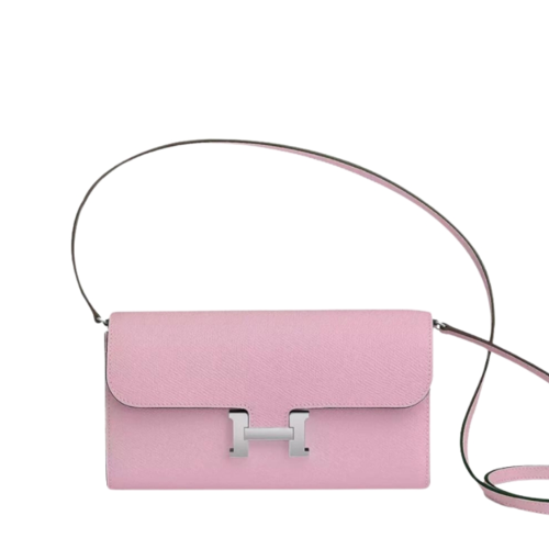 Hermes Constance to Go Wallet Epsom Mauve Sylvestre Silver