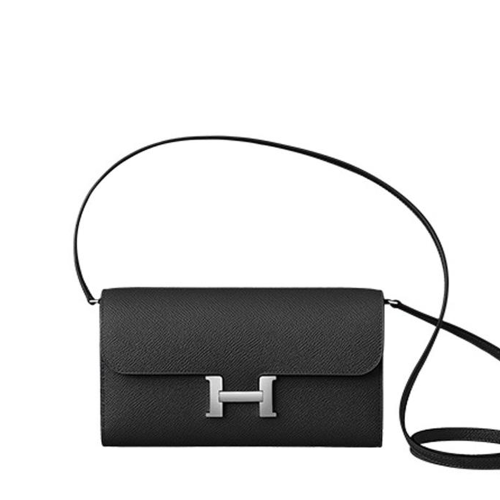 Hermes Constance to Go Wallet Epsom Noir Silver