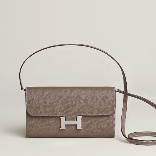 Hermes Constance to Go Wallet Epsom Etoupe Silver