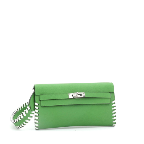 Hermes Kelly To Go Epsom Swift Vert Yucca Silver