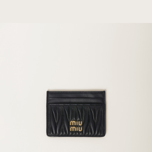 Miu Miu Matelasse nappa leather card holder