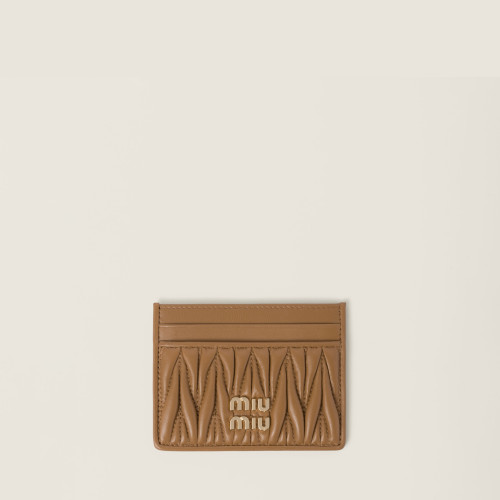 Miu Miu Matelasse nappa leather card holder