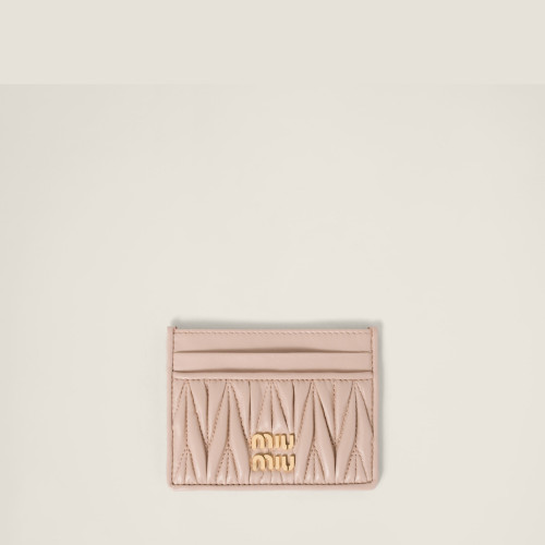 Miu Miu Matelasse nappa leather card holder