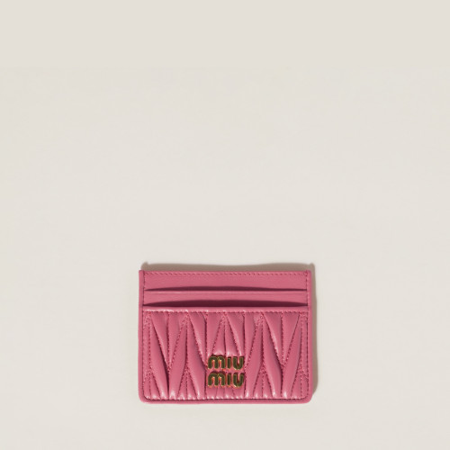 Miu Miu Matelasse nappa leather card holder