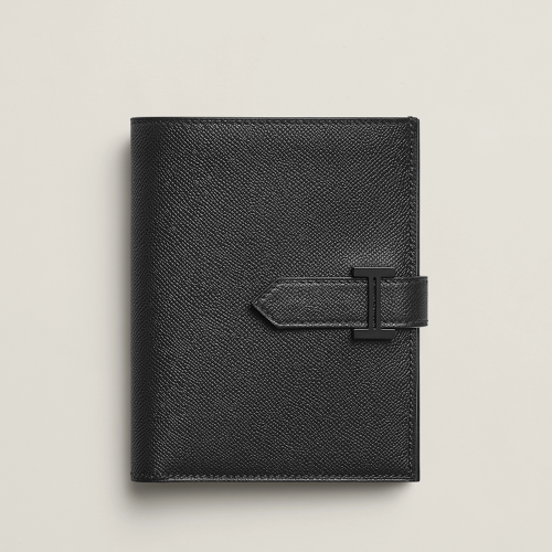 Hermes Bearn Compact Wallet Epsom Noir Black