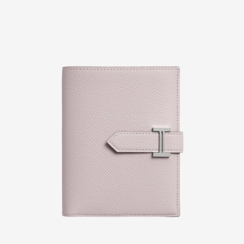 Hermes Bearn Compact Wallet Epsom Mauve Pale Silver