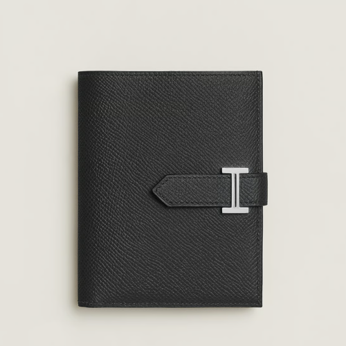 Hermes Bearn Compact Wallet Epsom Noir Silver