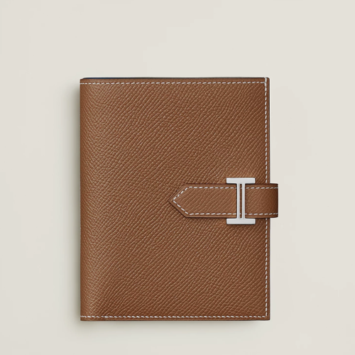 Hermes Bearn Compact Wallet Epsom Gold Silver