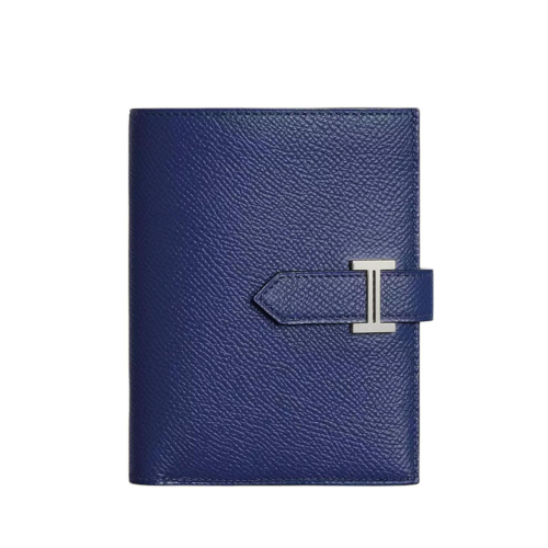 Hermes Bearn Compact Wallet Epsom Bleu saphir Silver