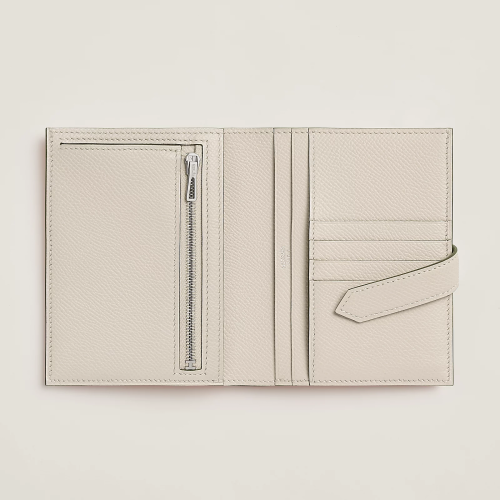 Hermes Bearn Compact Wallet Epsom Craie Silver