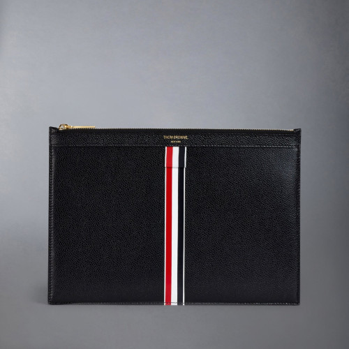 Thom Browne PEBBLE GRAIN SMALL ZIP TABLET HOLDER