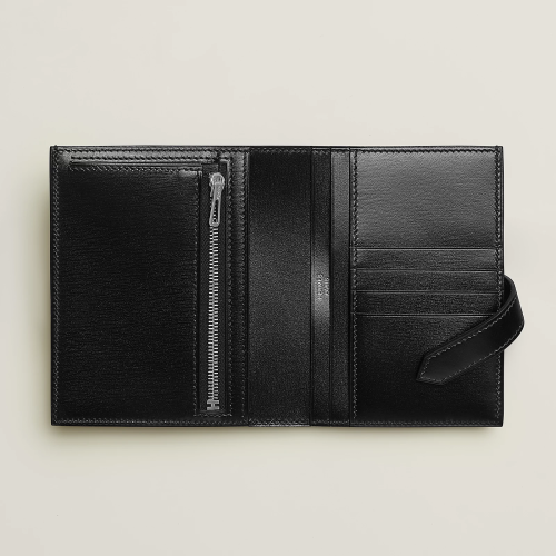 Hermes Bearn Compact Wallet Box Noir Black