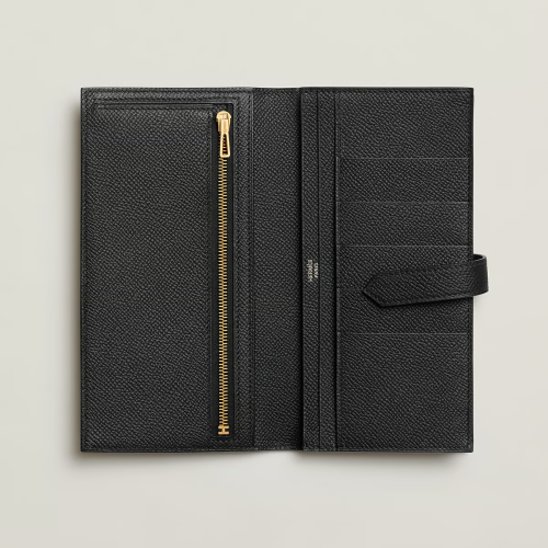 Hermes Bearn wallet Epsom Noir Gold