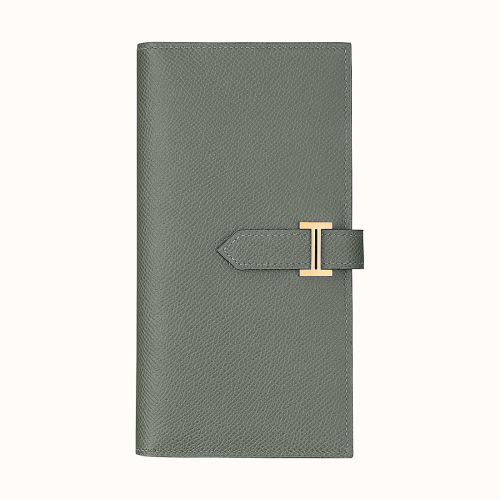 Hermes Bearn wallet Epsom Vert Amande Gold