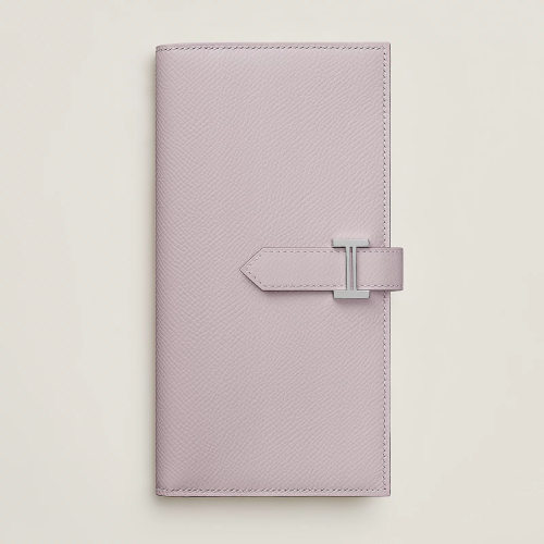 Hermes Bearn wallet Epsom Mauve Pale Silver