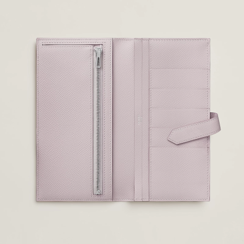 Hermes Bearn wallet Epsom Mauve Pale Silver