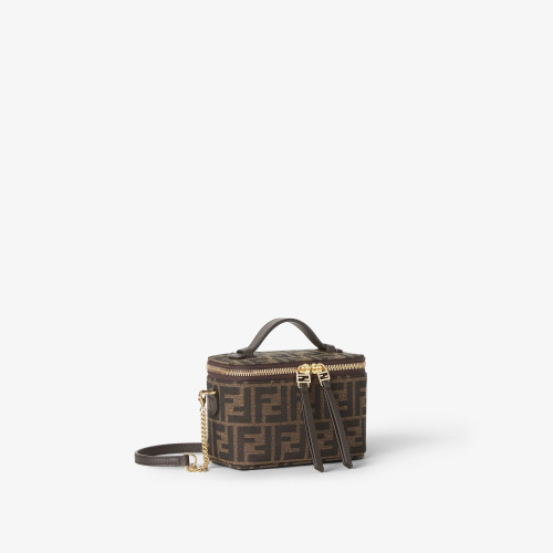 Fendi Vanity Tobacco brown FF jacquard fabric mini-bag