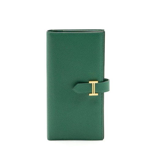 Hermes Bearn wallet Epsom Vert Vertigo Gold