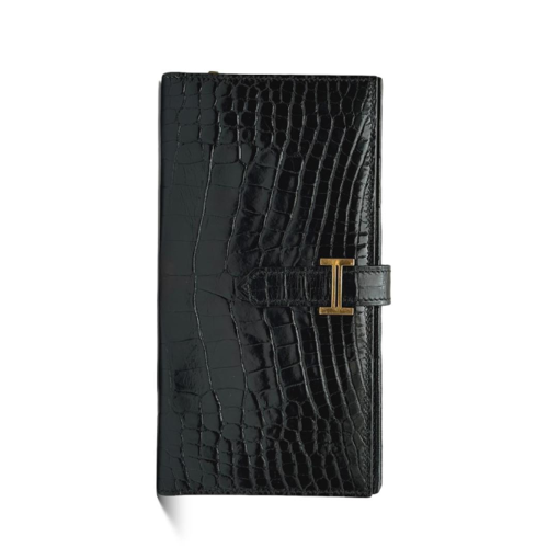 Hermes Bearn wallet Shiny Alligator Noir Gold