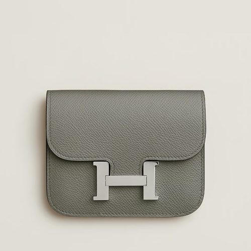Hermes Constance Slim wallet Epsom Gris Meyer Silver