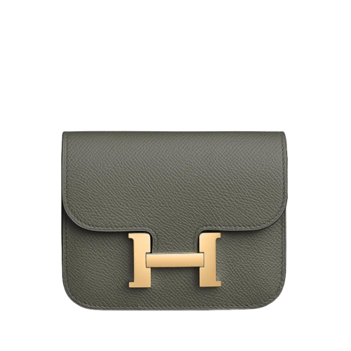 Hermes Constance Slim wallet Epsom Gris Meyer Gold