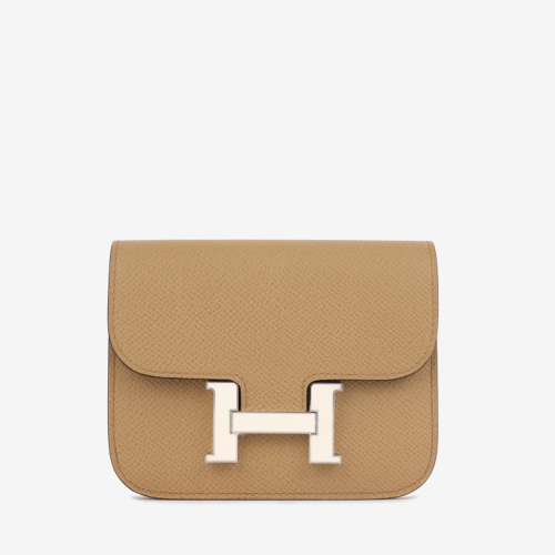 Hermes Constance Slim wallet Epsom Chai Nata