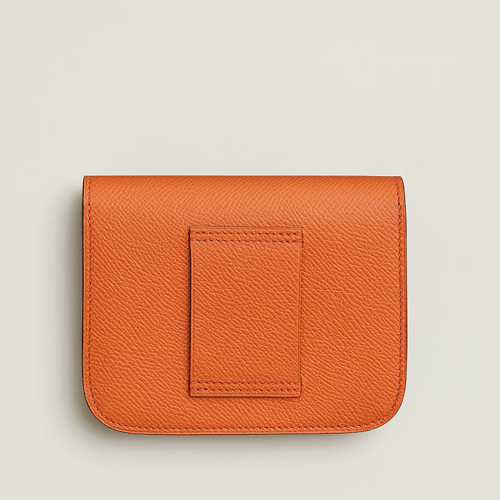 Hermes Constance Slim wallet Epsom Orange Silver